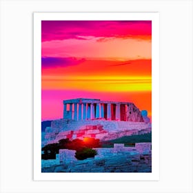 Acropolis Pop Art Sunset Art Print