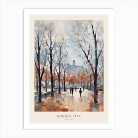 Winter City Park Poster Montjuc Park Barcelona 1 Art Print