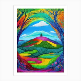 Psychedelic Colorful Landscape 3 Art Print