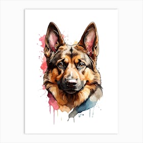 German Shepherd Face Art Print