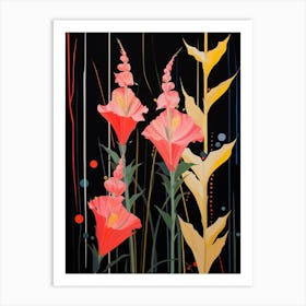 Gladiolus 1 Hilma Af Klint Inspired Flower Illustration Art Print