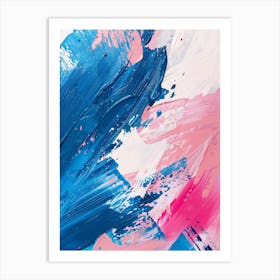 Abstract Of Blue And Pink Paint Art Print