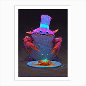 Crab On A Plate Art Print