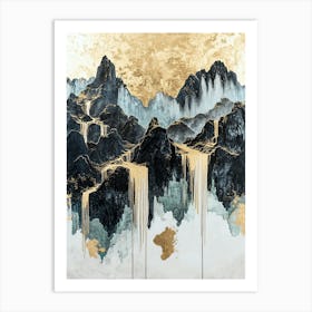 Zagros Golden Peaks - Textured Sublime Art Print