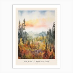 Autumn Forest Landscape The Nuuksio National Park Finland Poster Art Print