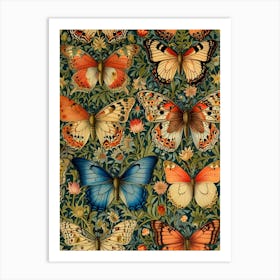 William Morris Butterflies And Flowers 3 Art Print