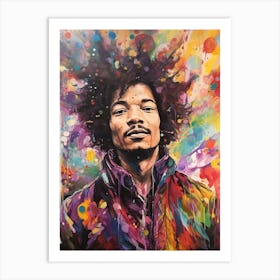 Jimi Hendrix Abstract Portrait 13 Art Print