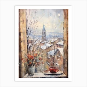 Winter Cityscape Transylvania Romania 2 Art Print