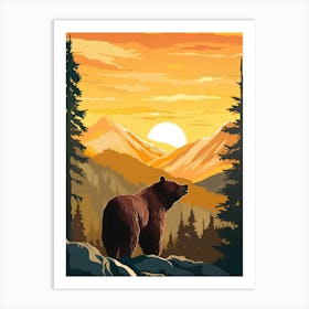 Bear In The Mountains 2 Art Print