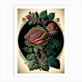 Rose Herb Vintage Botanical Poster