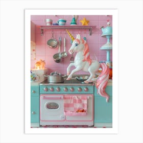 Toy Unicorn In The Toy Kitchen Art Print