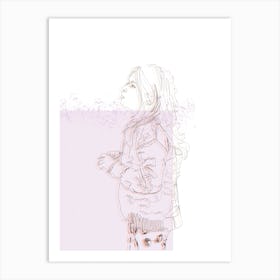 Portrait Of A Girl Squinting Art Print