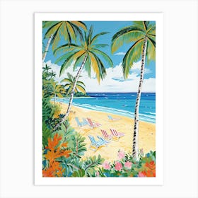 Cable Beach, Sydney, Australia, Matisse And Rousseau Style 1 Art Print