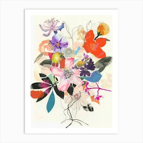 Bergamot 2 Collage Flower Bouquet Art Print