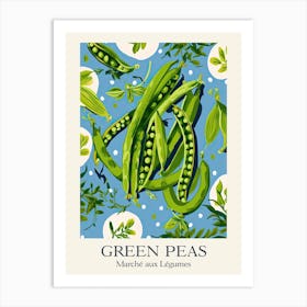 Marche Aux Legumes Green Peas Summer Illustration 3 Art Print