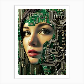 Circuit Board Woman Art Print