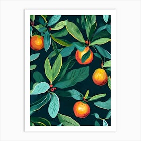 Oranges On A Branch Art Print