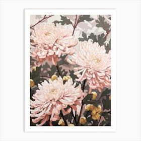 Chrysanthemum 4 Flower Painting Art Print