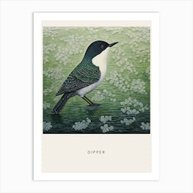 Ohara Koson Inspired Bird Painting Dipper 3 Poster Art Print