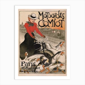 Vintage French Motorcycle Advert Art Print