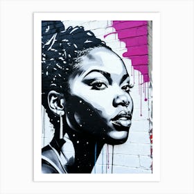 Graffiti Mural Of Beautiful Black Woman 13 Art Print