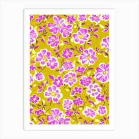 Lilac Floral Print Warm Tones 2 Flower Art Print