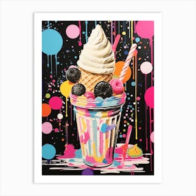 Ice Cream Sunday Rainbow Dots 2 Art Print