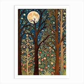 William Morris Moonlight In The Forest 28 Art Print