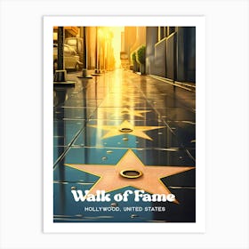 Walk of Fame Los Angeles Modern Travel Illustration Art Print