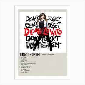 Don T Forget By Demi Lovato 2008 Poster Art Print