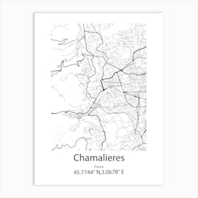 Chamalieres,France Minimalist Map Art Print