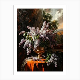 Baroque Floral Still Life Lilac 4 Art Print