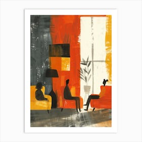 'People Sitting In A Room' Art Print