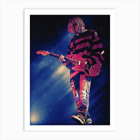 Superstars Of Kurt Cobain Red Jacket Art Print