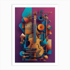 Abstract Music Composition Art Print