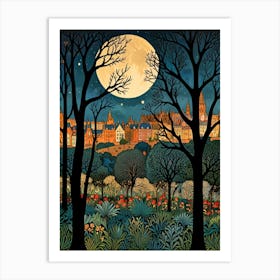 William Morris Rose Moonlight In The Woods 7 Art Print