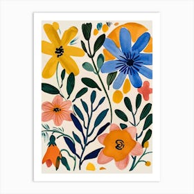 Painted Florals Larkspur 2 Art Print