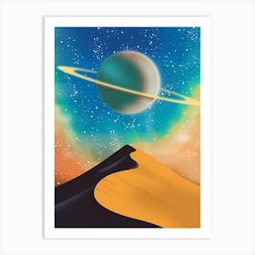 Space Art Retro Planet Art Print