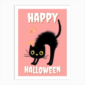 Happy Halloween Cat Art Print