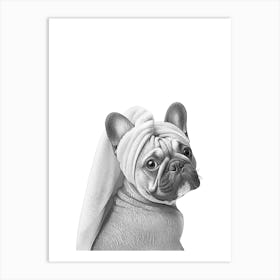 French Bulldog With Towel Art Print