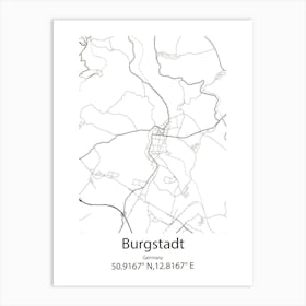 Burgstadt,Germany Minimalist Map Art Print