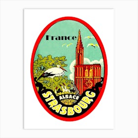 Stork In Strasbourg City, Alsace, France Art Print