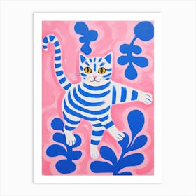 Striped Cat 6 Art Print