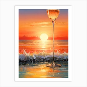 Sunset At The Beach 1 Art Print