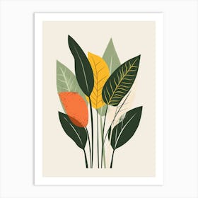 Prayer Plant Minimalist Illustration 6 Art Print