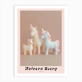 Toy Unicorn Family Pastel 1 Poster Art Print