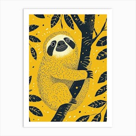 Yellow Sloth 2 Art Print