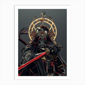 Darth Vader As A Vintagepunk Samurai 10 Art Print