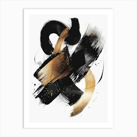 Abstract Black And Gold Painting 84 Art Print