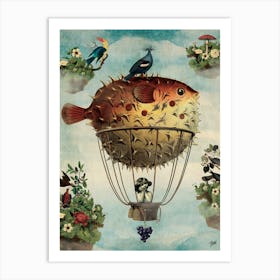 Air Balloon Fish Art Print